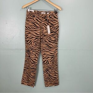 Free People Wrangler‎ Wild West Tiger Print Pants Jeans Straight Size 25